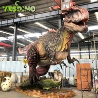 Dinosaures en silicone personnalisés faits à la main, modèle réaliste d'Allosaurus de 5 m, animatronique, pour parc d'aventure intérieur/extérieur, maison