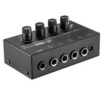 DAYMIC HA400 4 Kanallı Kulaklık Amplifikatörü Mini Stereo Kulaklık Amp Monitör Dağıtımı Stüdyo Kaydı için 4 Giriş Canlı DJ