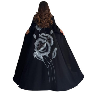 Bordado <span class=keywords><strong>de</strong></span> las mujeres abierto Abaya vestido musulmán islámico Cardigan Dubai Kaftan Robe - Product Image 2