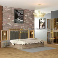 Ensemble de meubles pour chambre à coucher design moderne d'usine Lit en bois en vente Mobilier de maison de luxe King Queen Size