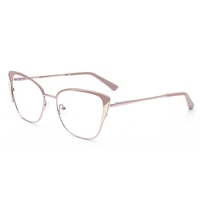 Montures de lunettes en métal œil de chat XJ3010, motif imprimé bicolore, adaptées aux visages en forme de losange, pour lunettes de lecture