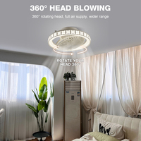 Ventilateur de plafond LED moderne avec télécommande pour salle à manger et salon, moteur DC