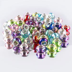 ลูกปัดอะคริลิกหลากสีแบบหลวม รูใหญ่ สไตล์ยุโรป ประดับกลิตเตอร์ คุณภาพสูง สำหรับทำเครื่องประดับ DIY ขายส่ง - Product Image 5