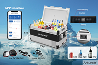 NOUVEAU 2025 Antuncle Factory Réfrigérateur-congélateur portable à compresseur 100L, Glacière de camping avec port USB pour usage extérieur