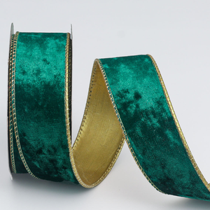 Vente en gros nouveauté <span class=keywords><strong>ruban</strong></span> de velours avec déco dorée pour le bricolage arcs emballage cadeau décoration d'arbre de Noël - Product Image 2