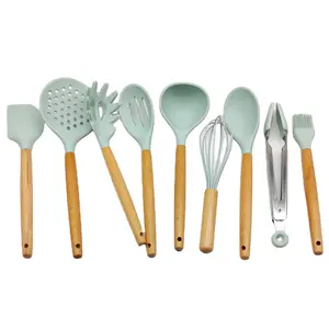 Wholesale Kitchenware Cooking Accessories 900g Wood Ceramic Heat-Resistant Glass Utensil Sets Gadgets Food Minimum Order 10pcs