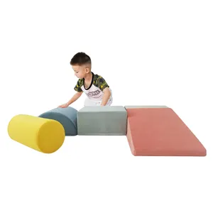 Su misura 5 pezzi bambino Soft Play blocchi di costruzione Set per bambini passo e scivolo giocattolo per bambini parco giochi al coperto
