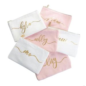 Lower Price Portable Organic Canvas Makeup Bridesmaid <b>Make</b> <b>up</b> <b>Bag</b> Travel Custom Logo Packing <b>Bags</b> for Cosmetics - Product Image 5
