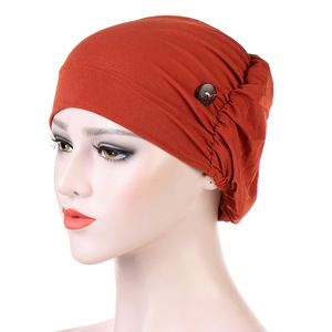 Gorro Turbante Musulmán al por Mayor, Gorro de <span class=keywords><strong>Quimioterapia</strong></span> para Mujer de Color Sólido, Estilo Étnico, Poliéster Chifón, Cuatro Estaciones - Product Image 4