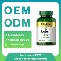 Extrait de lutéine en gros |   Capsules d'extrait de marigold en poudre |   Complément alimentaire pour la santé des yeux OEM ODM Capsules de lutéine en gélules molles avec vitamines