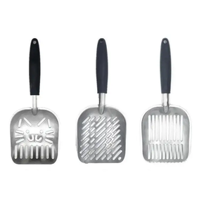 Pala para arena para gatos de acero inoxidable al por mayor, nuevo diseño, portátil, integrado, para limpieza de mascotas - Product Image 2