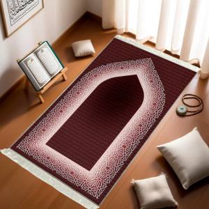 Tappetini da Preghiera Musulmani Premium - Design Moschea, Poliestere Super Confortevole con Cuscino per Ginocchia e Tasca per Imam, Perfetto per il Ramadan - Product Image 3