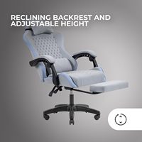 Chaise de bureau gaming moderne en similicuir PU, pivotante, de luxe, pour ordinateur, style course, pour la maison et le bureau
