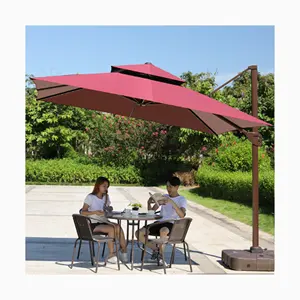 左安2024市场热卖花园户外天井伞耐用铝强力杆肋阳伞遮阳帐篷