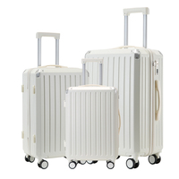 Ensemble de 4 valises de voyage noires de 14/20/24/28 pouces, best-seller, avec chariot en fer assorti