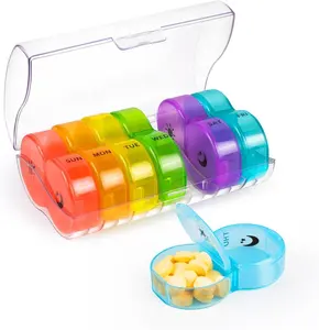 Weely Colorful AM PM 2 Times A Day Pill Box