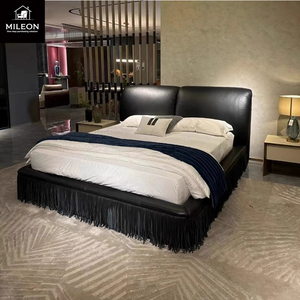 Dernières photos élégantes <span class=keywords><strong>de</strong></span> lits doubles italiens design pour villas, têtes <span class=keywords><strong>de</strong></span> <span class=keywords><strong>lit</strong></span> <span class=keywords><strong>en</strong></span> cuir à motifs géométriques et lits king-size - Product Image 2