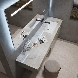 Combinazione di mobili da bagno con un lavabo in ardesia di lusso leggero, lavabo da bagno moderno e minimalista, comò per lavabo - Product Image 2