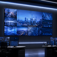 Écran mural vidéo LCD rétroéclairé par LED haute résolution à matrice complète, écran de raccordement à cadre ultra-fin, Adobe RGB 98% pour centre de commande