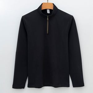 <span class=keywords><strong>Felpa</strong></span> Sportiva da <span class=keywords><strong>Uomo</strong></span> di Alta Gamma con Mezza <span class=keywords><strong>Zip</strong></span>, Maniche Lunghe, Calda, in Nylon Elasticizzato, Modello Tinta Unita - Product Image 6