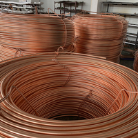 Tube en cuivre déoxydé au phosphore C12200 en spirale pour CVC et réfrigération, diamètres extérieurs 1/4", 3/8", 1/2", longueurs 50ft, 100ft par rouleau