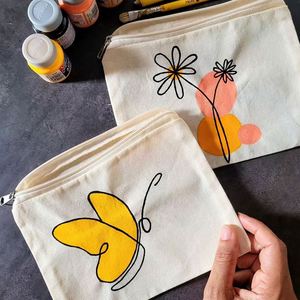 Bolsa de Aseo Personalizada Lisa y Ecológica de Lona de Algodón, Bolsa de Accesorios al por Mayor, Bolsa de Maquillaje Natural con Cierre - Product Image 3