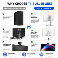 PC Tout-en-Un 24 27 Pouces FHD 1920x1080 Intel Core I3 I5 I7 DDR4 SSD Windows 11 Bluetooth WiFi pour la Maison et le Bureau Utilisation Quotidienne