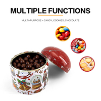Boîtes en métal multifonctionnelles Jinyuanbao sur le thème de Noël, prêtes pour les fêtes, avec lumières et musique rotative, pour emballages alimentaires et cadeaux
