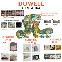 DOWELL Nouveauté Mini pince à cheveux en acétate mignonne en forme de maison, design bicolore, pince à cheveux requin, pince à cheveux conte de fées pour femmes