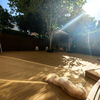 Planche de terrasse WPC bicolore, fabrication en usine, personnalisable, extérieure, imperméable, ignifuge, en bois composite pour la maison