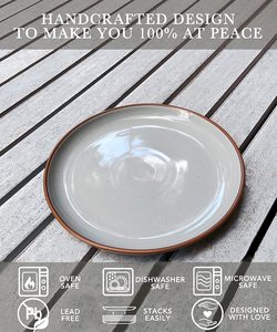 Assiettes rondes en grès de 10 pouces en gros – Vaisselle en porcelaine personnalisée pour restaurant - Product Image 4