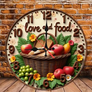 Round Wooden Wall <b>Clock</b> 25cm Rustic Farmhouse <b>Silent</b> Non Ticking Home Living Room Decor <b>Clock</b> - Product Image 4