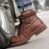 Chaussures de sécurité pour hommes en kaki anti-huile, embout en acier, imperméables, antidérapantes, anti-perforation, chaussures de sécurité pour le travail
