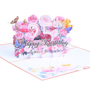 Nueva llegada 3D Pop-up Paper Craft Card Perfumado 'Happy Birthday' Aniversario Saludo Impresión digital Business Love Wedding - Product Image 2