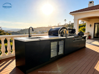 Barbecue à gaz moderne personnalisé de luxe en acier inoxydable de qualité 304/316 à 6 brûleurs avec allumage électronique pour jardin extérieur