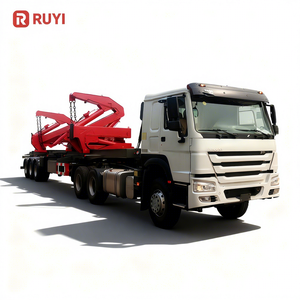 Chargeur latéral de conteneurs d'occasion, élévateur, semi-remorque de <span class=keywords><strong>transport</strong></span>, conteneur de 20 pieds, 40 pieds, 3 essieux, 37 tonnes, remorques de camions porte-conteneurs - Product Image 1