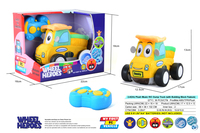 Voiture télécommandée en tissu lavable 2,4 GHz personnalisable pour enfants, avec musique, en forme de jouet en peluche et de blocs de construction DIY, pour la création de leur première peluche.