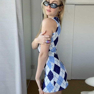 Xf5151 Offre Spéciale à l'été nouveaux vêtements pour femmes européennes et américaines Sexy Slim imprimé col rond robe femmes - Product Image 3