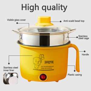 Olla Eléctrica de Una Pieza, Gruesa, con Control de Temperatura Ajustable, Vidrio Templado, Capacidad de 1.8L, Mini Cocina Eléctrica Doméstica - Product Image 3