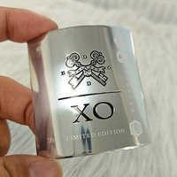 Étiquette personnalisée avec gravure laser en relief couleur argent, étanche, formes personnalisées pour l'emballage de flacons de parfum
