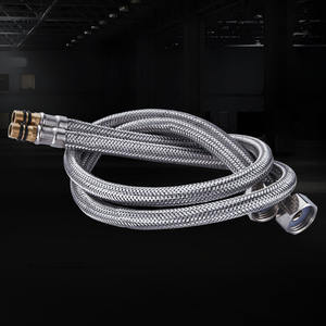 Manguera de Entrada de Acero Inoxidable Yao Peng, 4 Puntos, Corrugada, Engrosada, de un Solo Extremo, Superficie Cromada, para Montaje en Pared, Grifo de Baño - Product Image 1