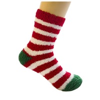 Chaussettes de Noël d'hiver mi-mollet en coton respirant et épais, motif sapin de Noël, Père Noël, renne, en polaire corail