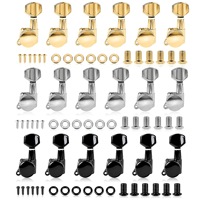 High Quality Custom 3L+3R Silver Automatic Guitar Tuning Keys Metal Acoustic Guitar Head Tuner Pegs Wholesale Cheap