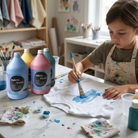 Peinture textile permanente directe usine 1 gallon (3,8 L) imperméable non lavable pour vêtements, toile, école, en gros