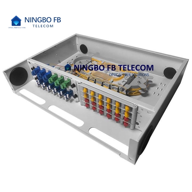 19 Inch Fully Mounted 12 24 48 96 Cores Sm mm Rack Wall Mount Odf 1u 2u 4u Fiber Optic Patch Panel Odf