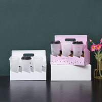 Portavasos desechable portátil para té con leche, café y otras bebidas, caja de papel para llevar, embalaje para uso en movimiento
