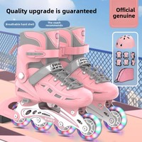 Patins à roulettes réglables Swie PU Single Flash pour enfants hommes et femmes amovibles-Fournitures du fabricant