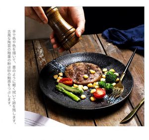 Plato Cerámico Japonés Poco Profundo, Bandeja Redonda para Servir Sushi, Postres, Desayuno, Filetes, Vajilla de Restaurante al por Mayor - Product Image 1