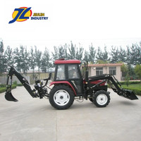 JIULIN Offre Spéciale tracteur agricole 4WD 4 en 1 chargeur frontal godet avec lame de bulldozer PTO Connect rétrocaveuse 40hp 50hp 55hp