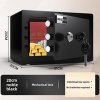 Onnais Grand coffre-fort mécanique antivol tout en acier avec serrure à clé Boîte de dépôt d'entrée à clé pour la maison ou l'hôtel